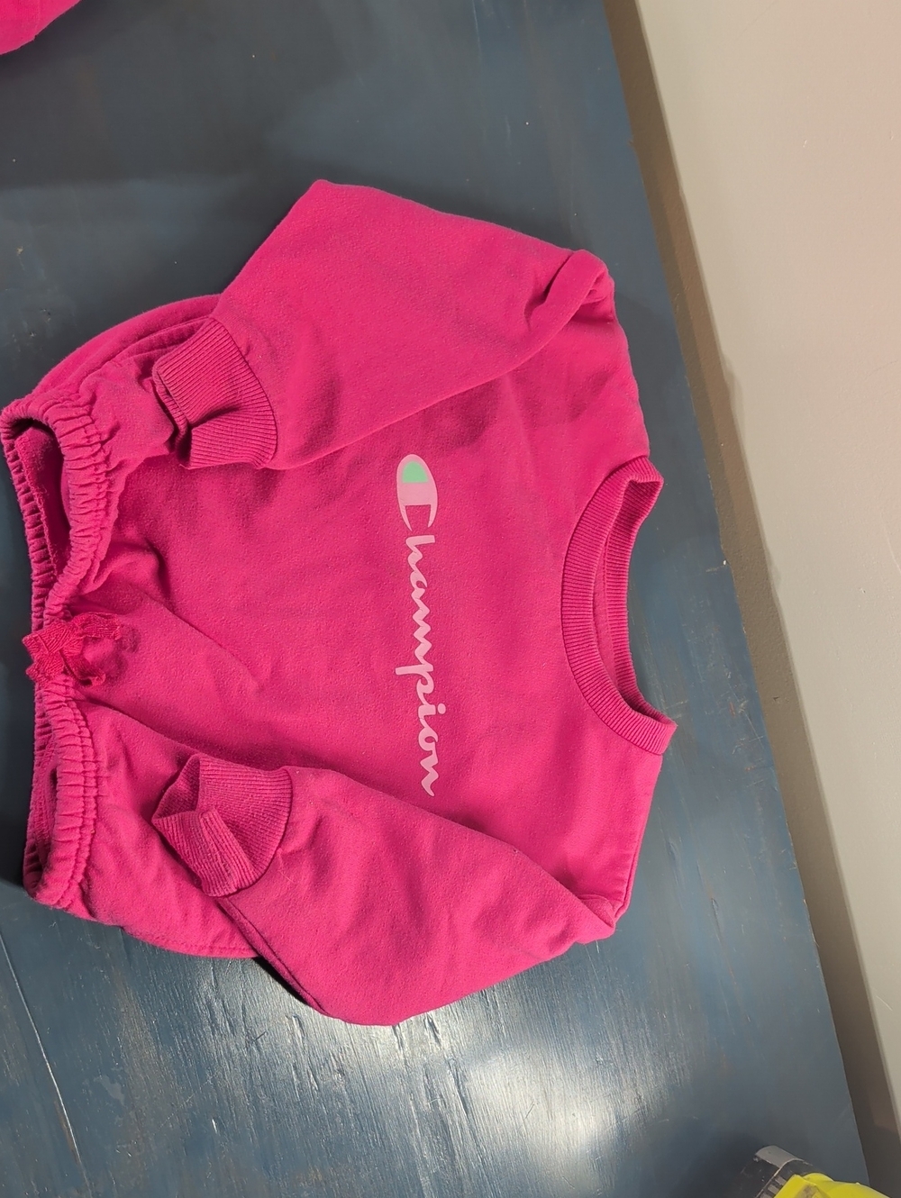 Baby Champion Pink Logo Crewneck Sweatsuit